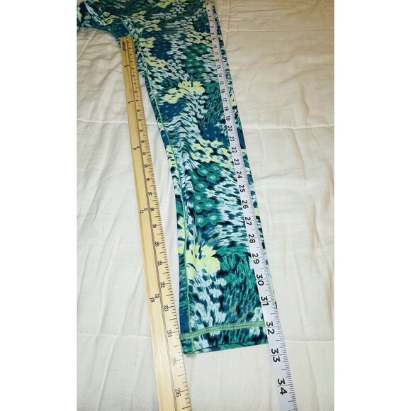 AERIE Real Me Xtra Hold Up 7/8‎ Green Blue Print Leggings MEDIUM NWT - Picture 7 of 7